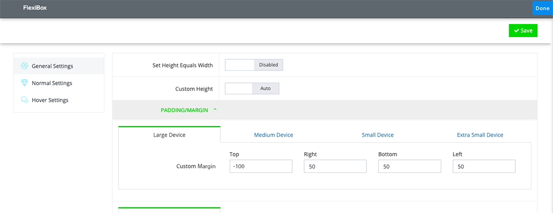 Flexibox Setting Margin -100