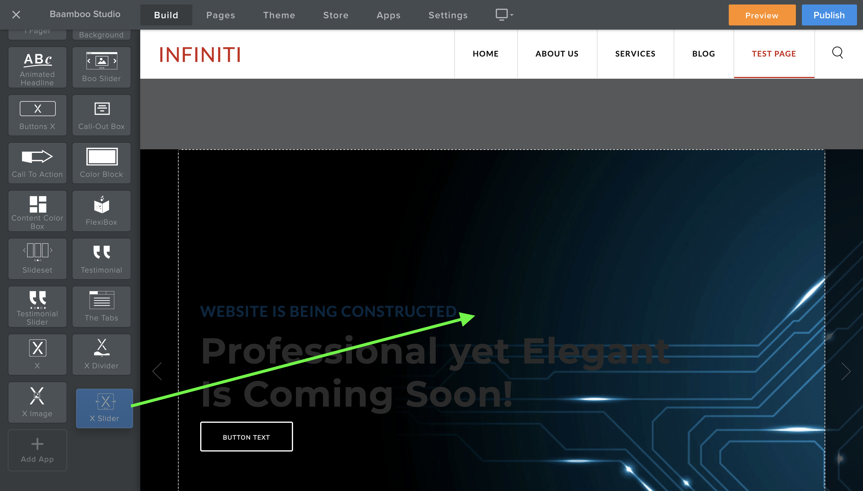 adding Weebly header slider using X Slider app