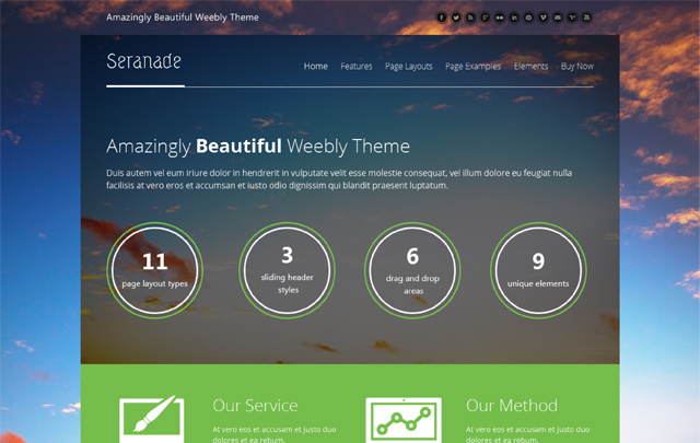 Seranade – Amazingly Beautiful Weebly Theme