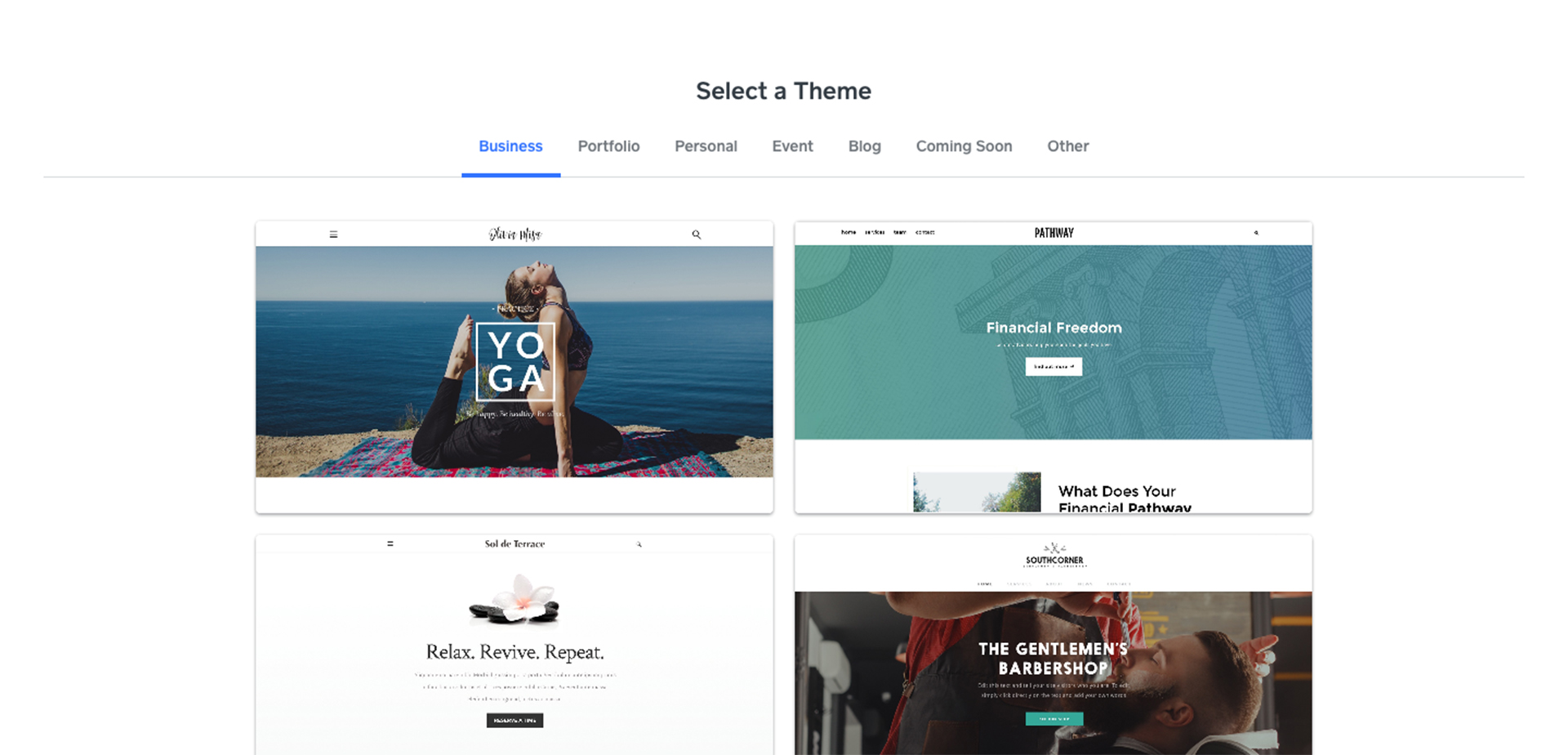 weebly themes gallery