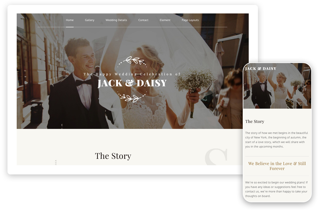 Jack & Daisy Weebly Wedding Theme