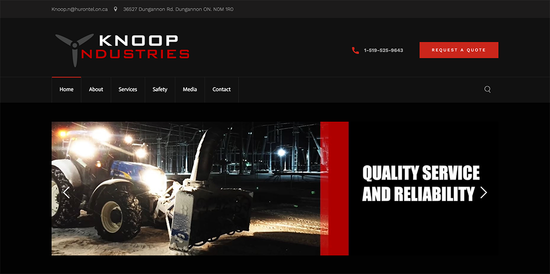 Knoop-Industries-HOME Knoop Industries Service Website example