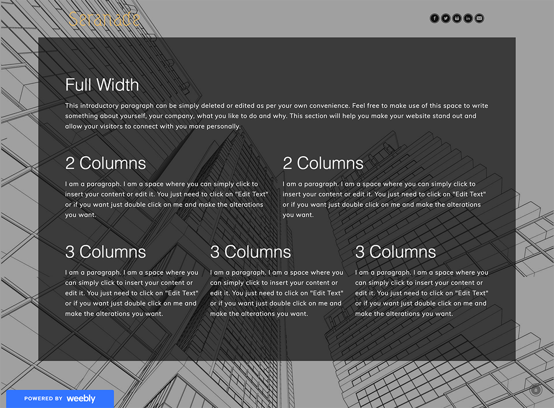 Seranade Splash Layout