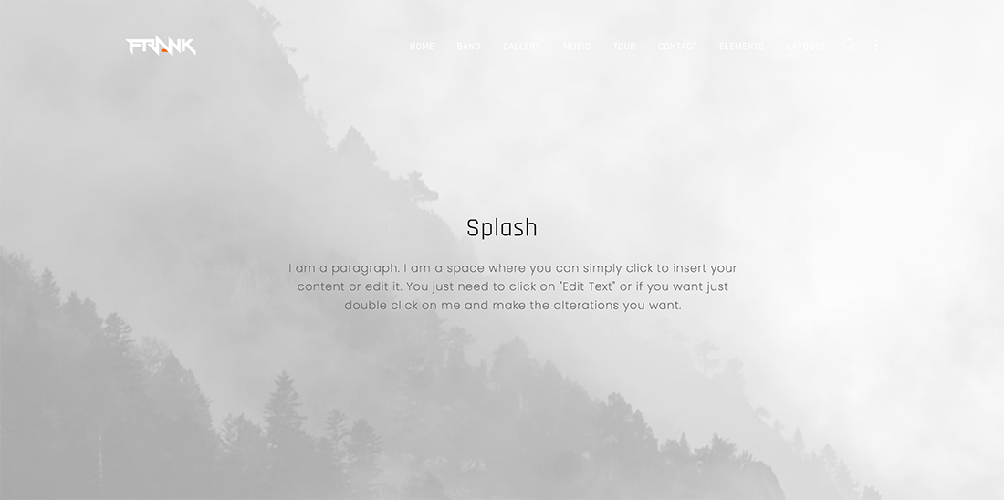 Frank Splash Layout