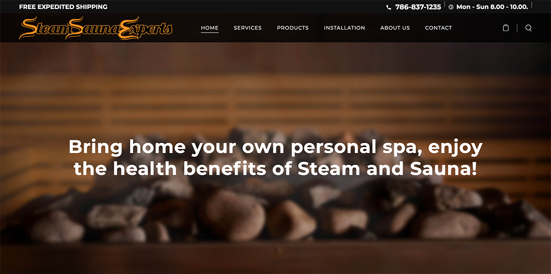 Vous Example Steam Sauna Expert Shop Website