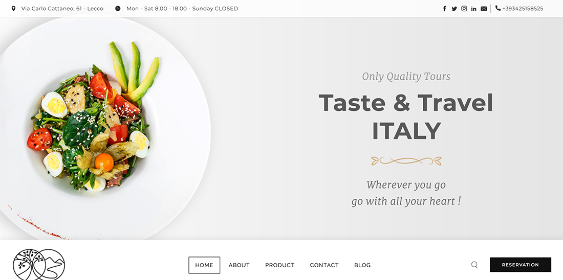 Monarch Example Taste & Travel Italy Site