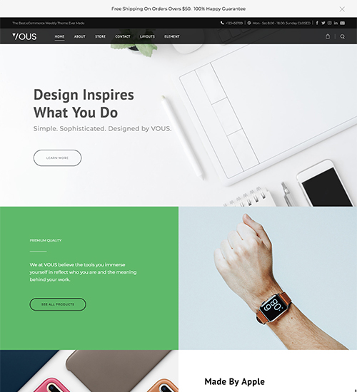 Vous Weebly Store Theme Design