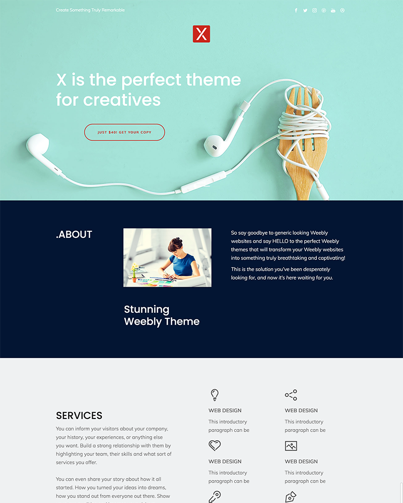 X Landing Page Layout