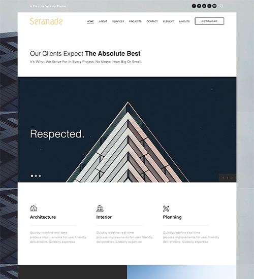 Seranade Weebly Theme Design