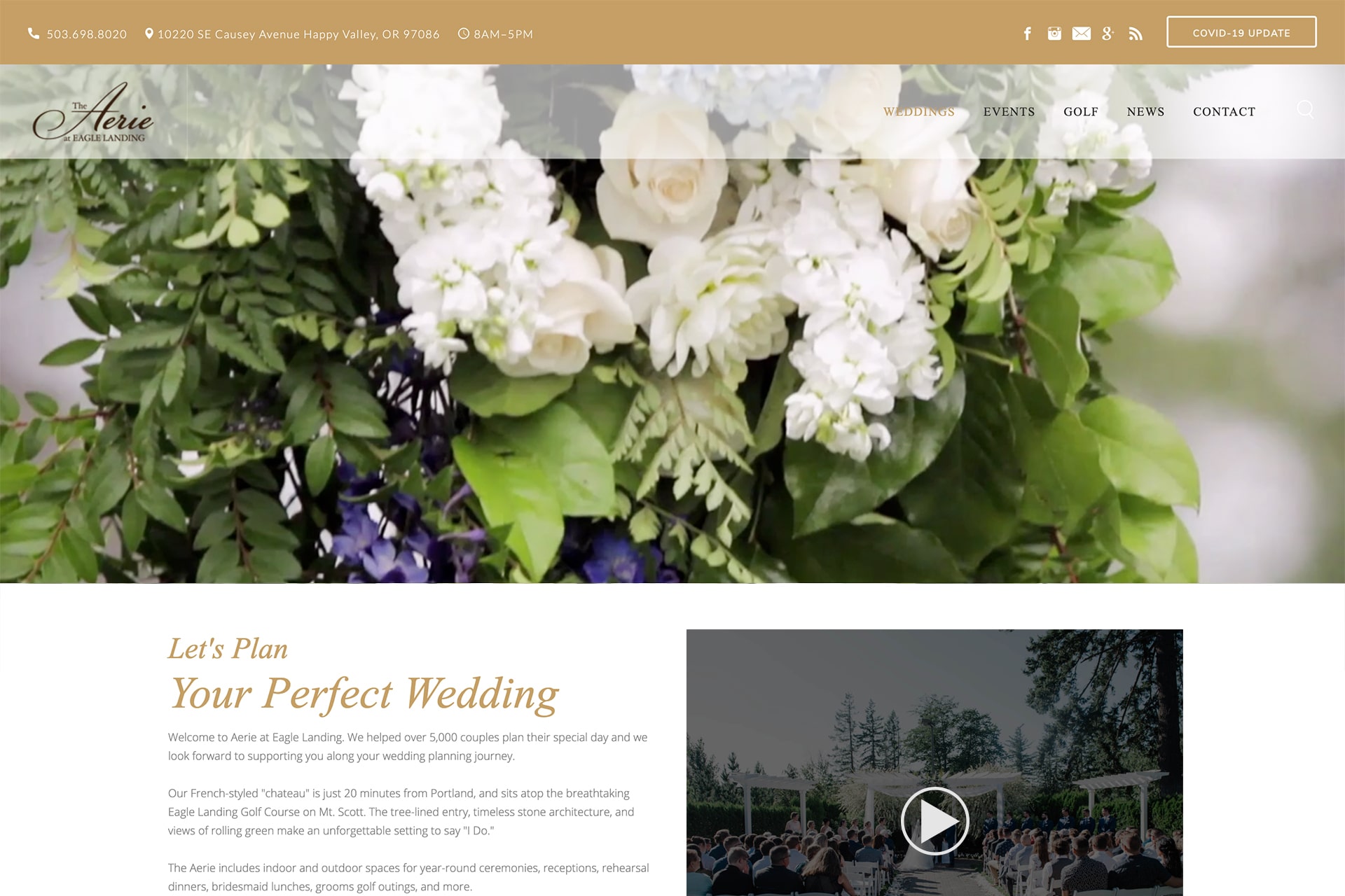 theaerieateaglelanding-min Weebly website example 34 - Aerie Wedding Agency