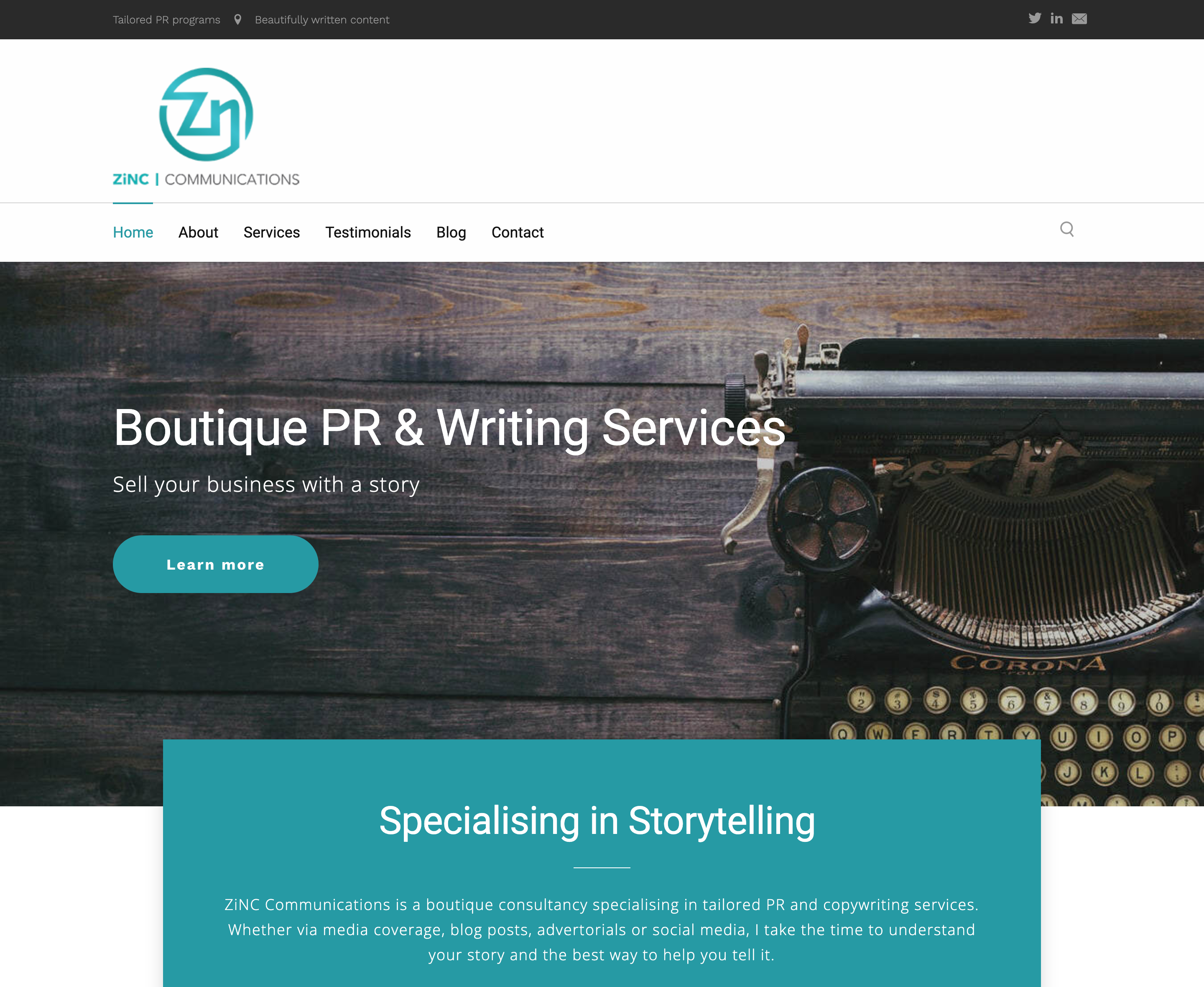 ZiNC - ZiNC Communications - tailored PR programs and writing services Copywriting Service Weebly Example